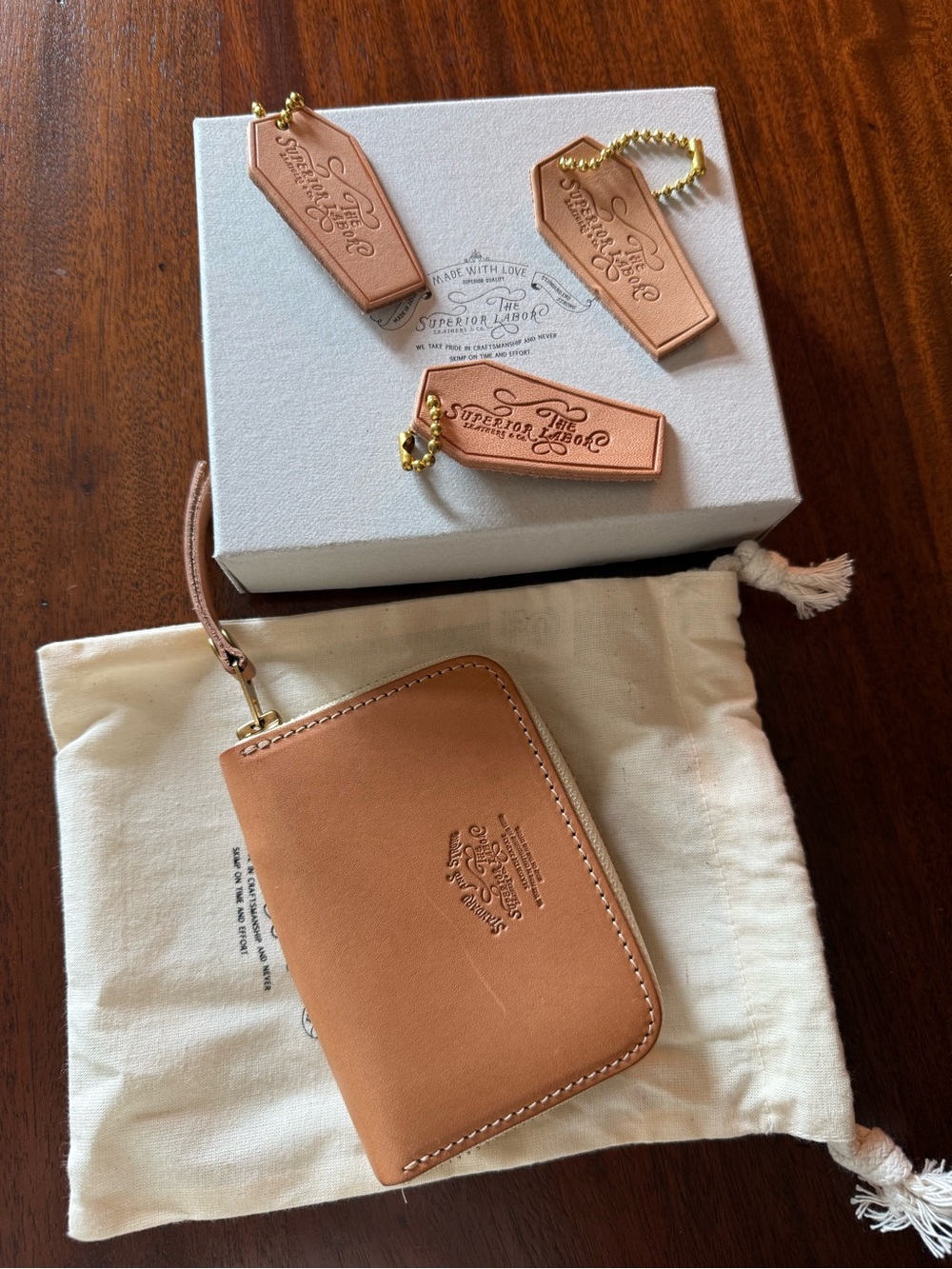 Superior Labor zip wallet natural